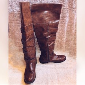 JustFab Knee-High Brown Riding Boot